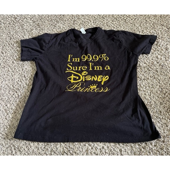 Tops - Women's Black "I'm 99.9% Sure I'm a Disney Princess" Short Sleeve Tee Size‎ XL